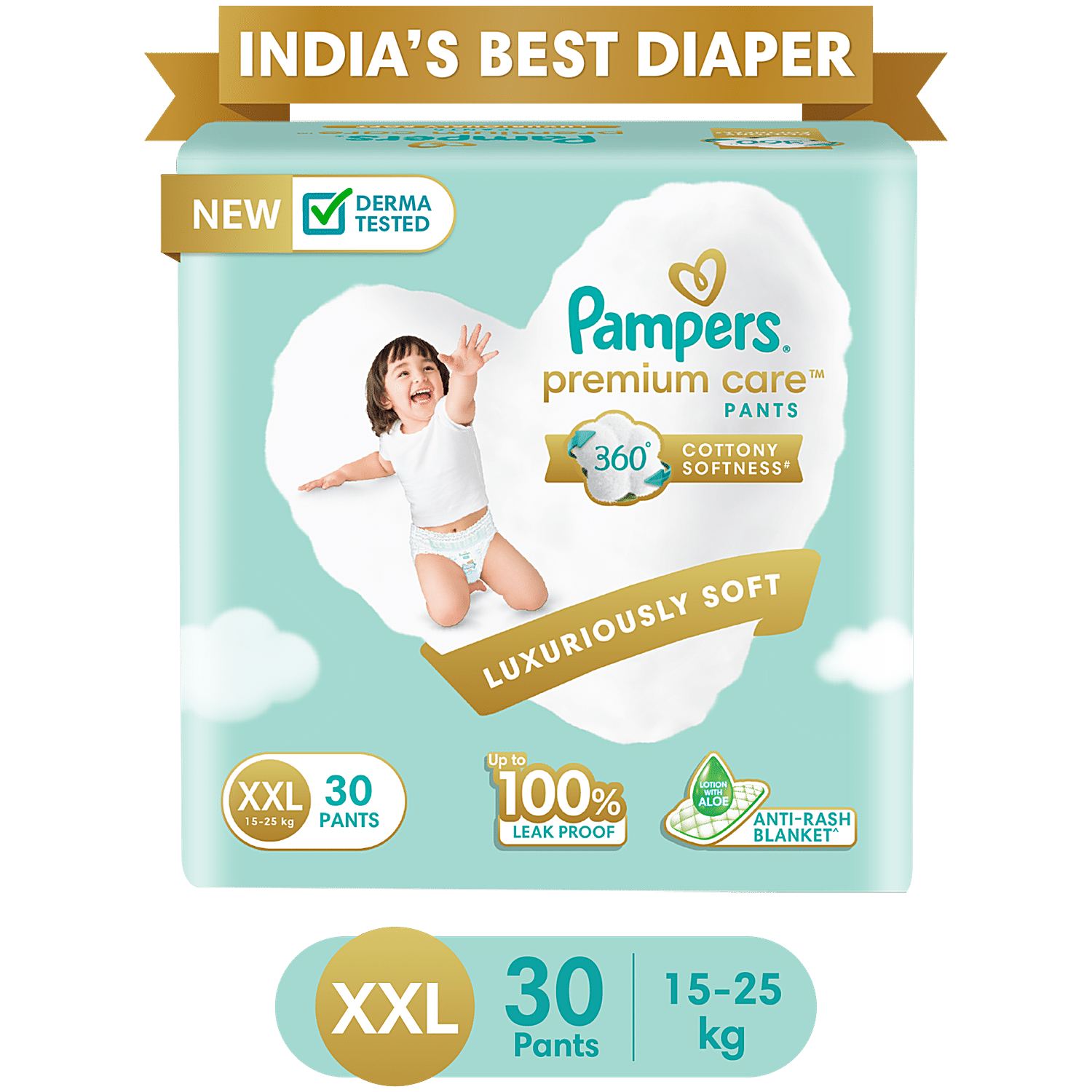 Pampers Premium Care Pants, Double Extra Large size baby Diapers, (XXL) 60  Count(15-25Kg) Softest ever Pampers Pants, : : Health & Personal  Care