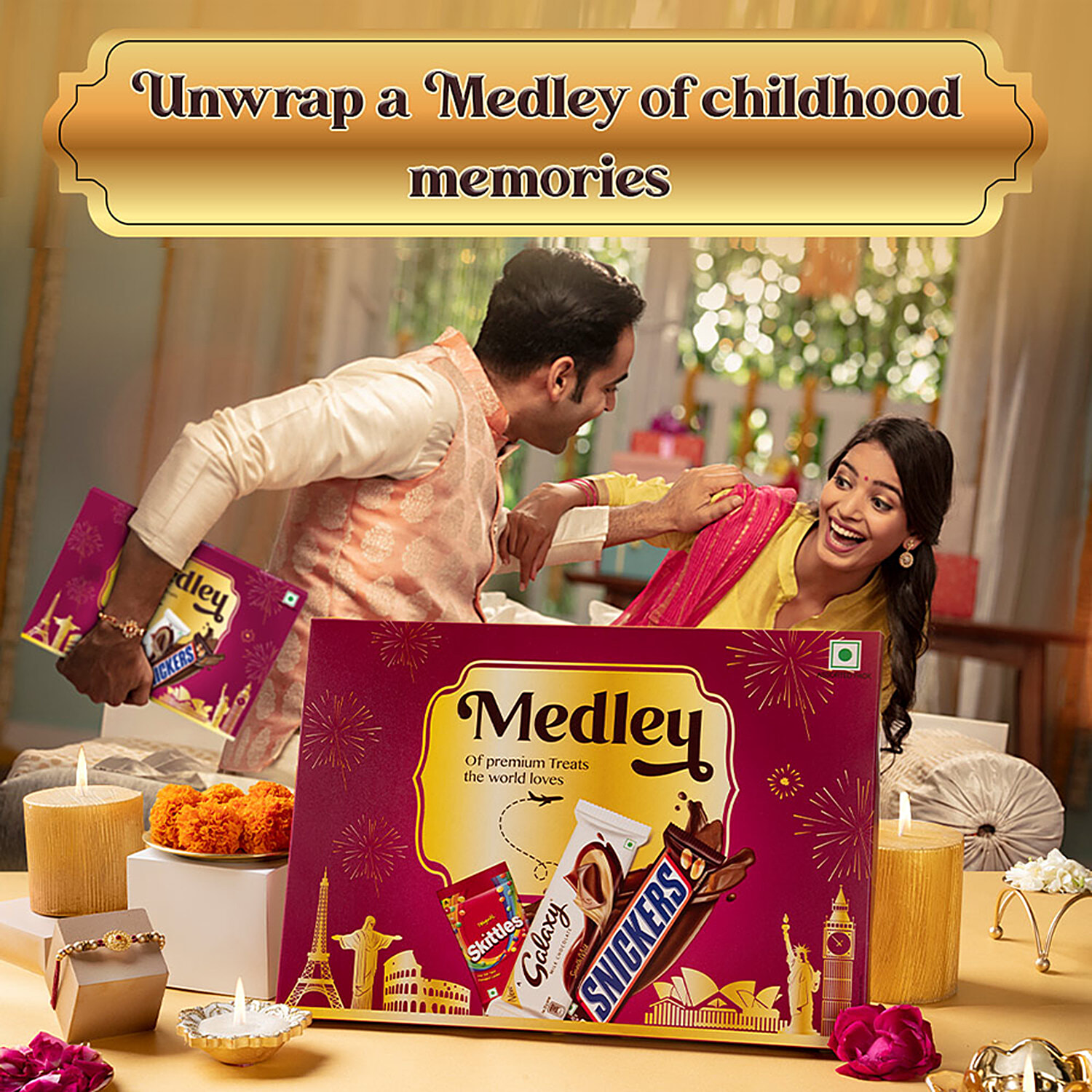 Buy Medley Premium Assorted Chocolates Rakhi Gift Pack Online at