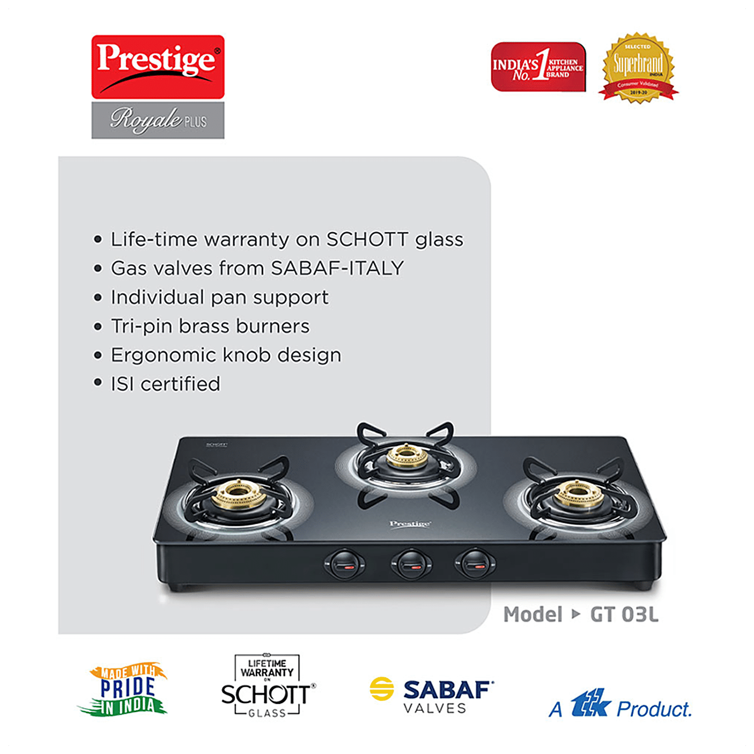 Prestige royale clearance plus gas stove