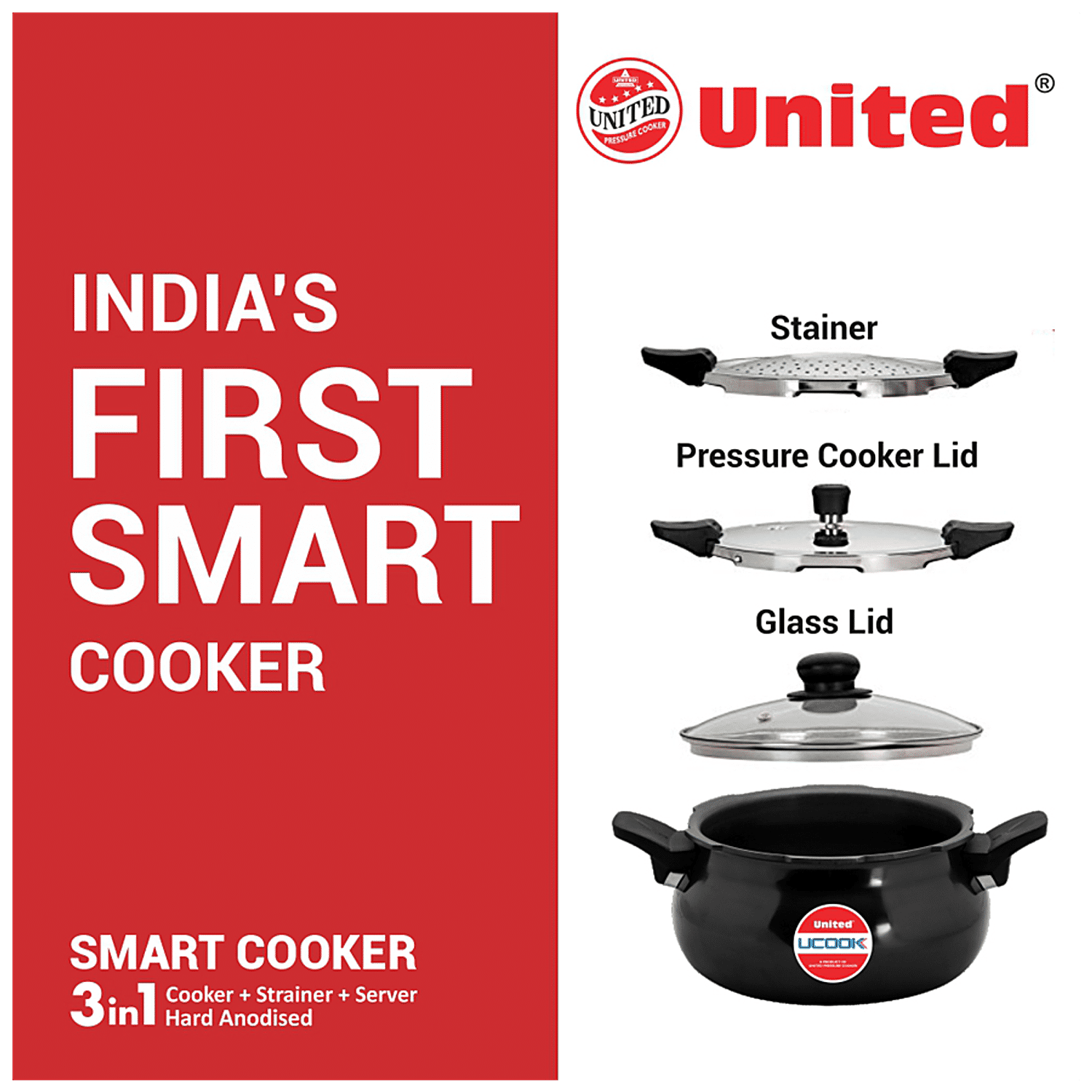 Buy United 3 In 1 Aluminium Pressure Cooker Smart Induction