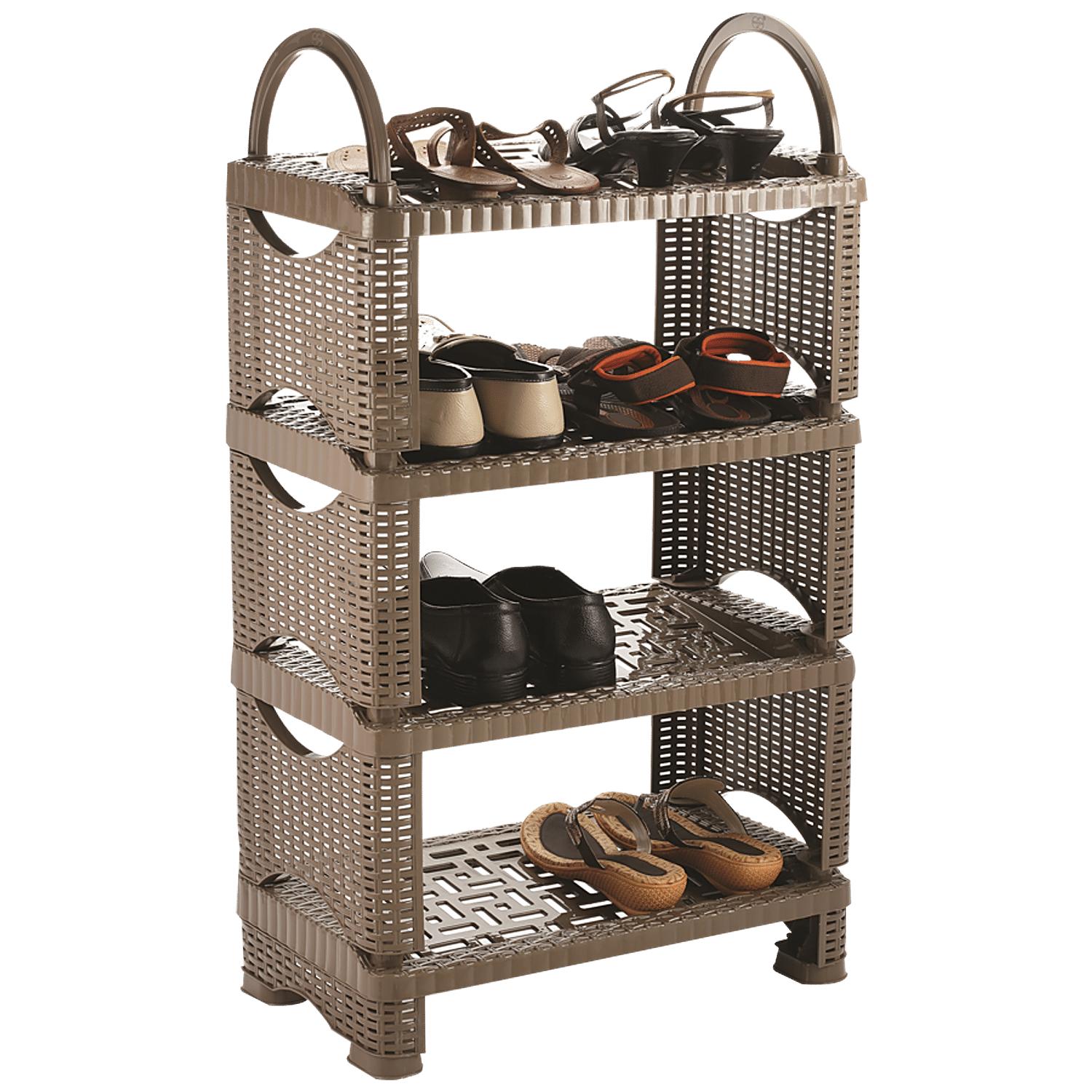 Buy Nakoda Futura Plastic Shoe Rack/Shoe Stand - 4 Tier, Assorted Colour  Online at Best Price of Rs 2242 - bigbasket