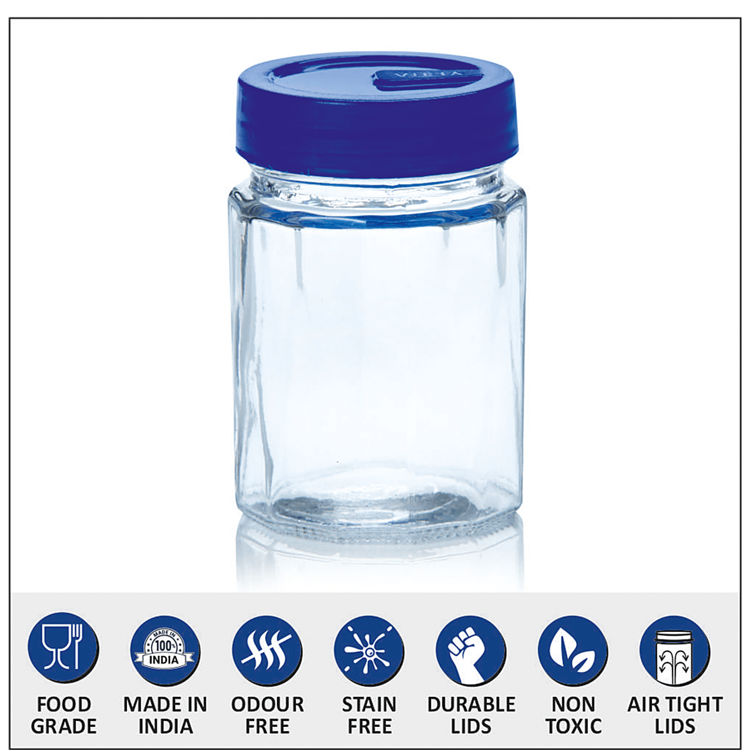 Buy Glass Ideas Glass Storage Jar - With Metal Lid Online at Best Price of  Rs 200 - bigbasket