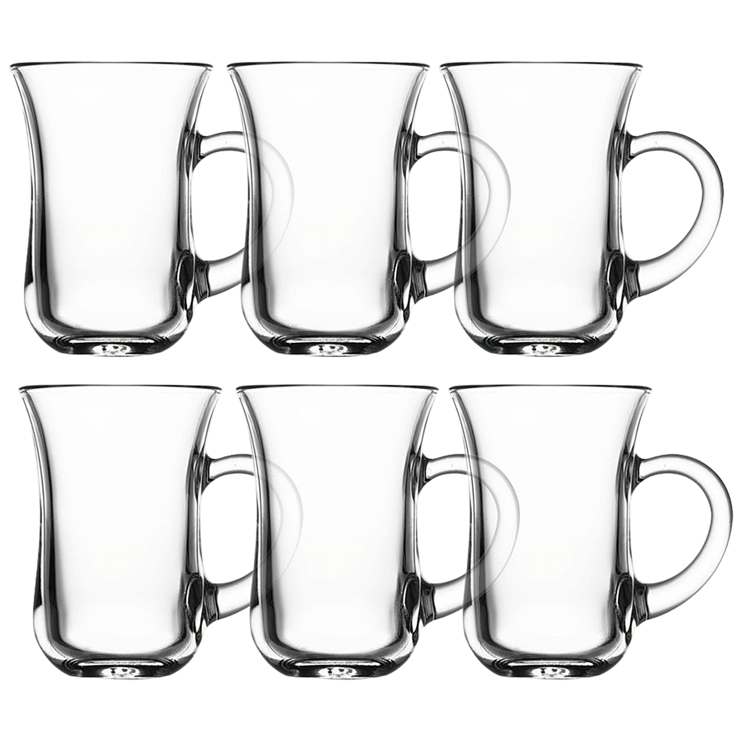 Pasabache Set of 6 Tea Glasses with Handles Glass Tea Mugs in Gift