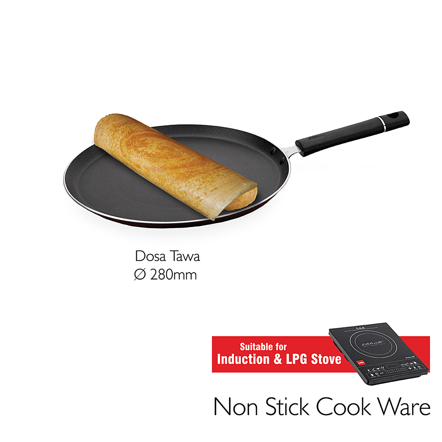 Prestige Omega Deluxe Aluminium Non-Stick Flat Dosa Tawa