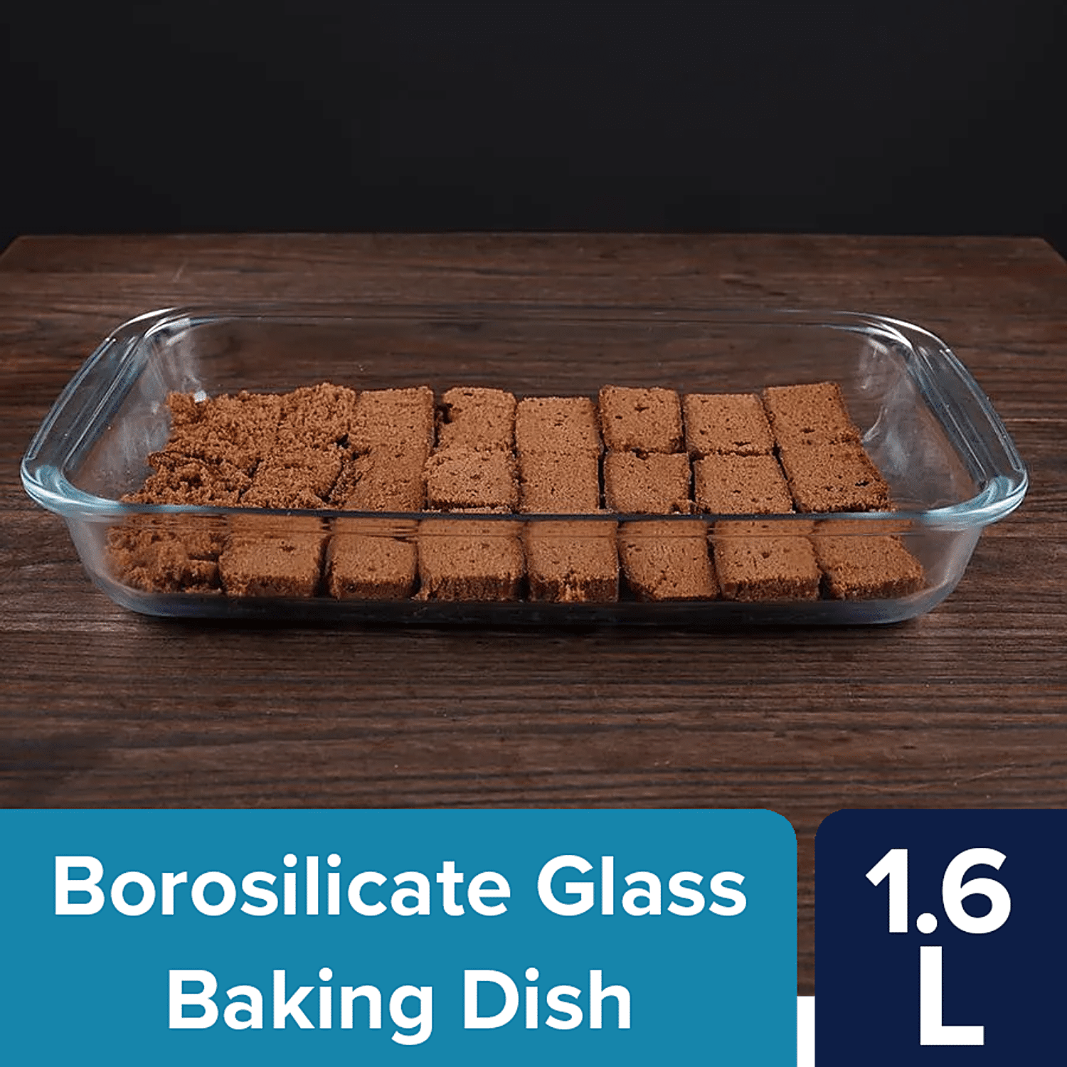 Femora Borosilicate Glass Baking Dish - Rectangle, Microwave Oven Safe, For  Kitchen & Professional Use, 1.6 L