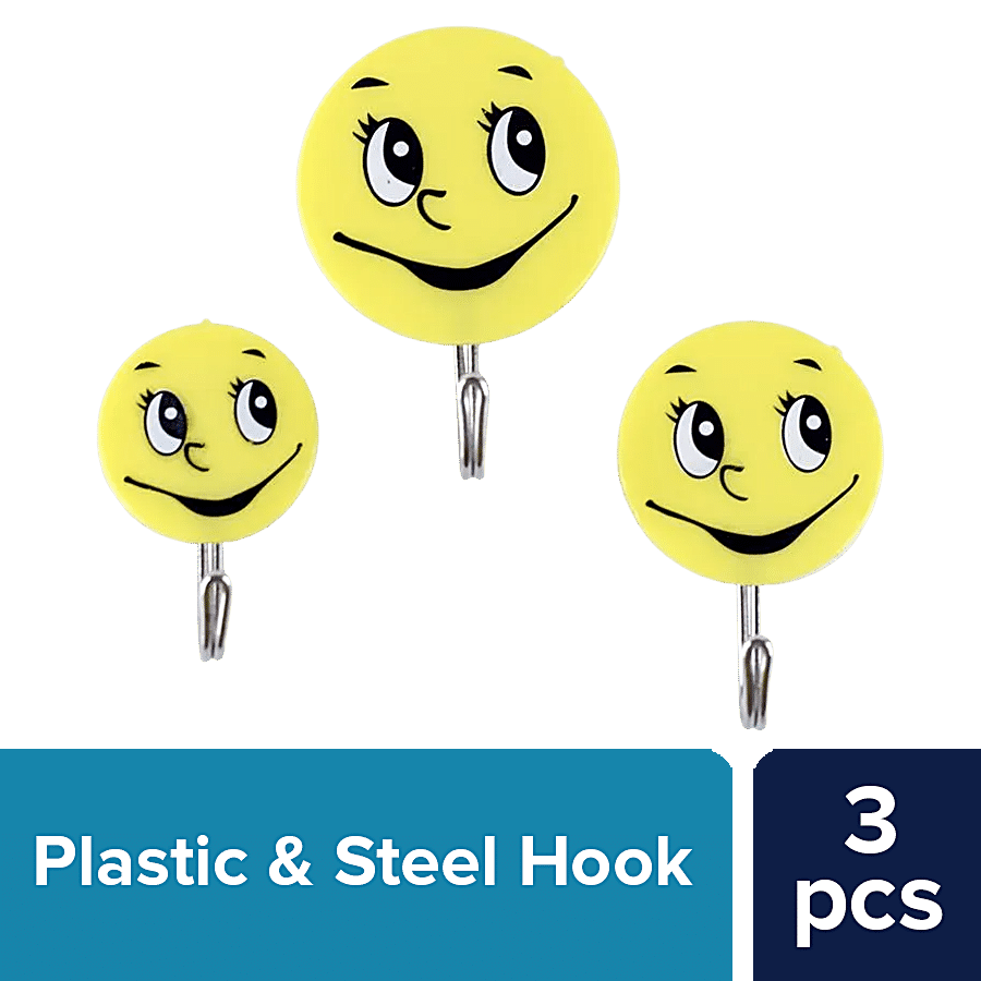 Buy BB Home Plastic & Steel Hook - Self Adhesive/Stickable, Smiley Online  at Best Price of Rs 79 - bigbasket