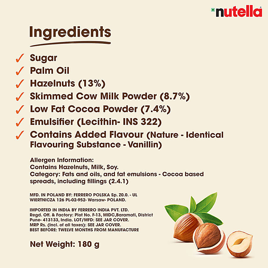 Ferrero Nutella Chocolate Spread in jars 350g, 400g, 600g, 750, 800gr, 1kg  and 5kg. By Callson Agriculture Limited