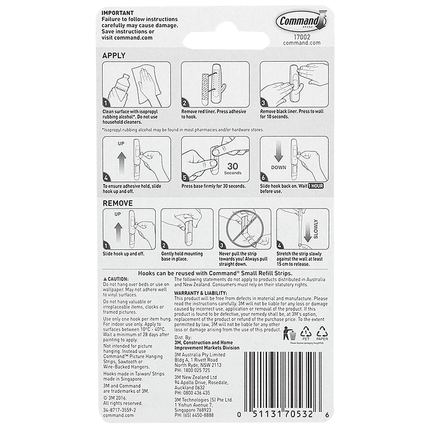 3M Command 17002 Small Adhesive Hooks 2 Hooks 4 India