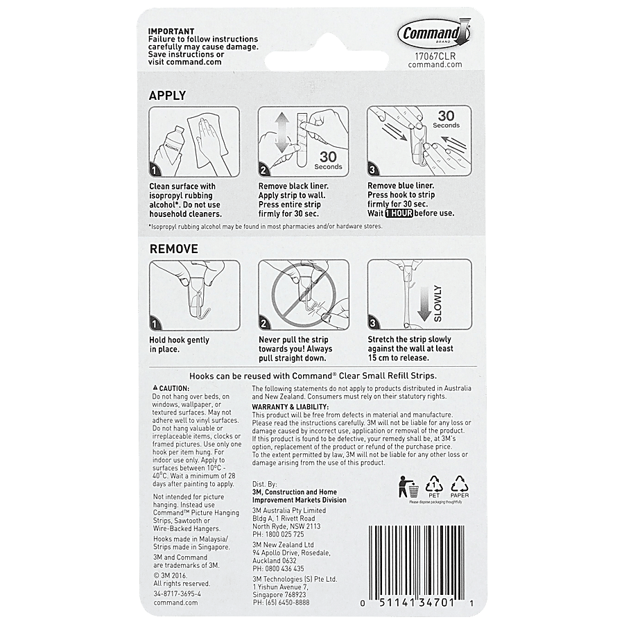 Command Small Wire Toggle Hooks, Clear, 9 Hooks and Command Large