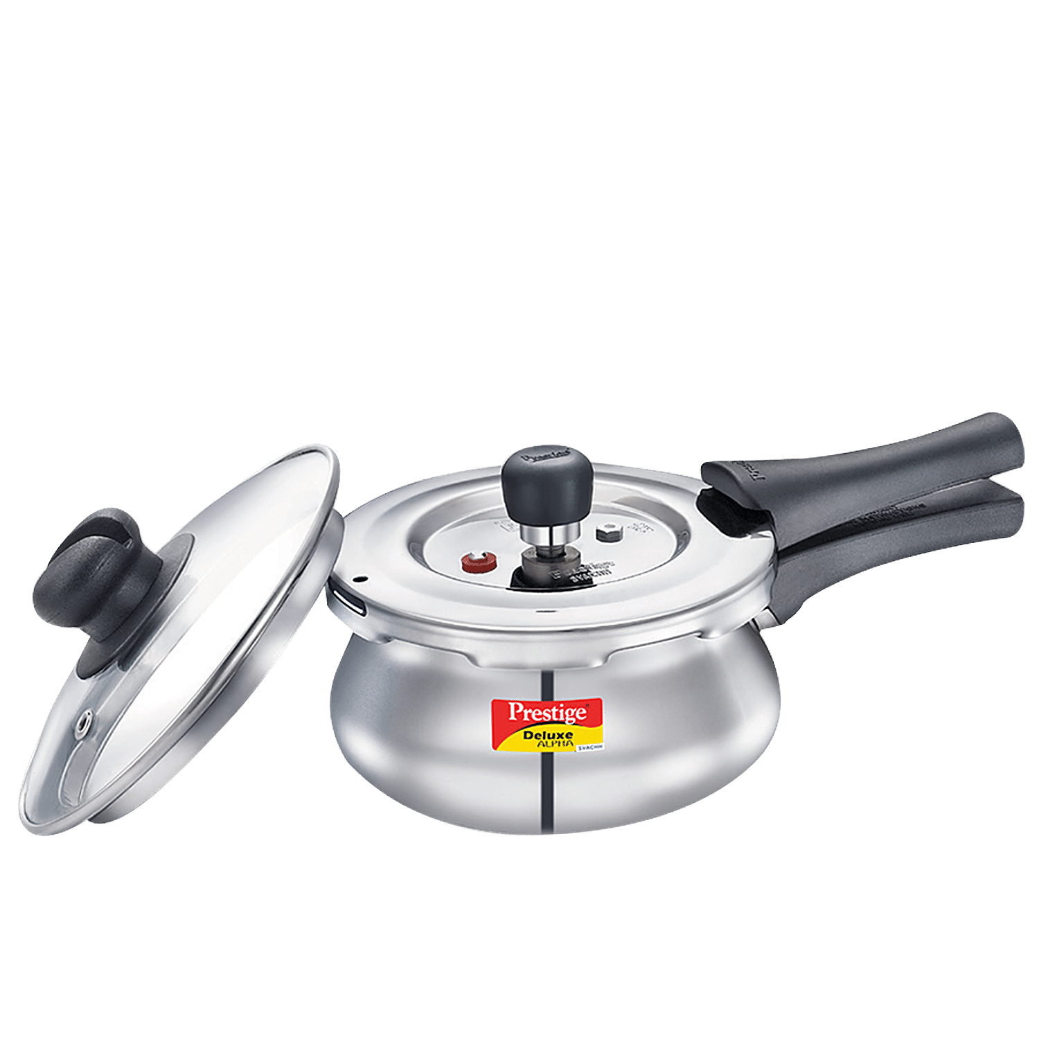 Buy Prestige Svachh Flip-on Stainless Steel Spillage Control Pressure Cooker  with Glass Lid, (Silver) Online