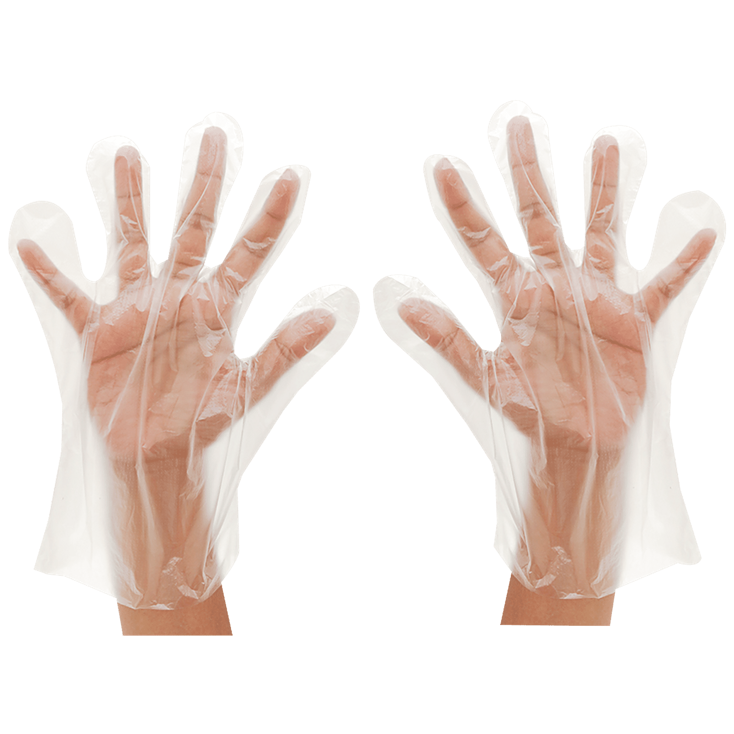 use and throw plastic hand gloves