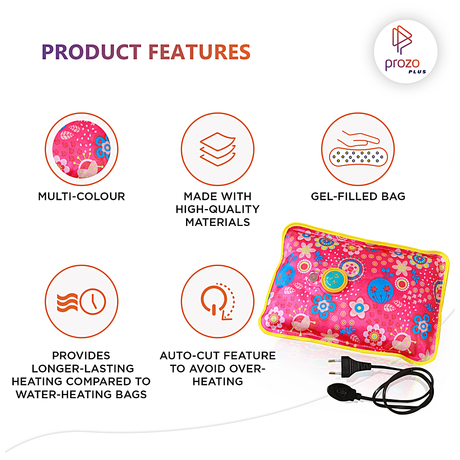 Buy Prozo Plus Electric Heating Gel Pad, Electric Hot Bottle with Auto-Cut  Feature, 10-Minute Charging - Multicolour Online at Best Price of Rs 499 -  bigbasket
