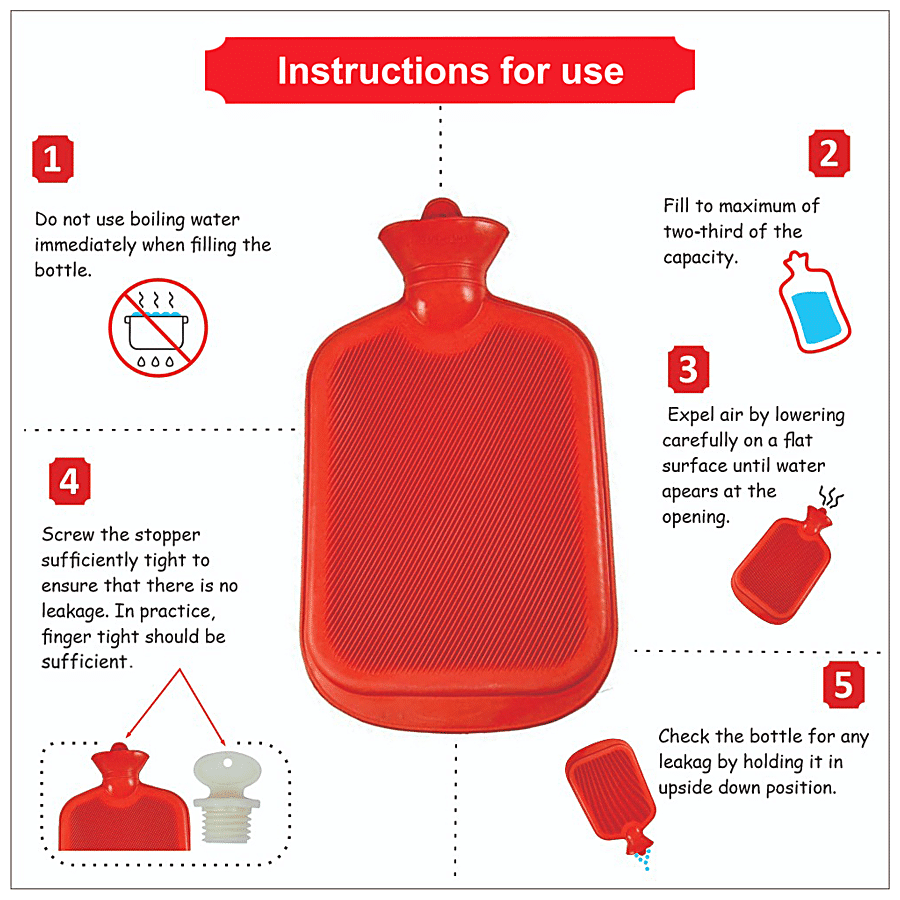 Buy Prozo Plus Hot Water Bottle, Double Side Ribbed Hot Water Bag For Pain  Relief with 2 Lt Water Capacity - Assorted Colours Online at Best Price of  Rs 325 - bigbasket