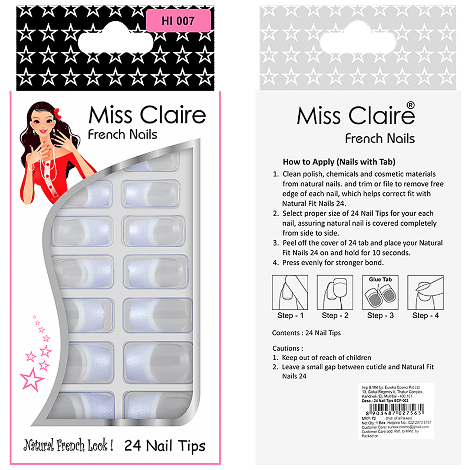 Buy Miss Claire French Nails 24 Online at Best Price of Rs 112.5