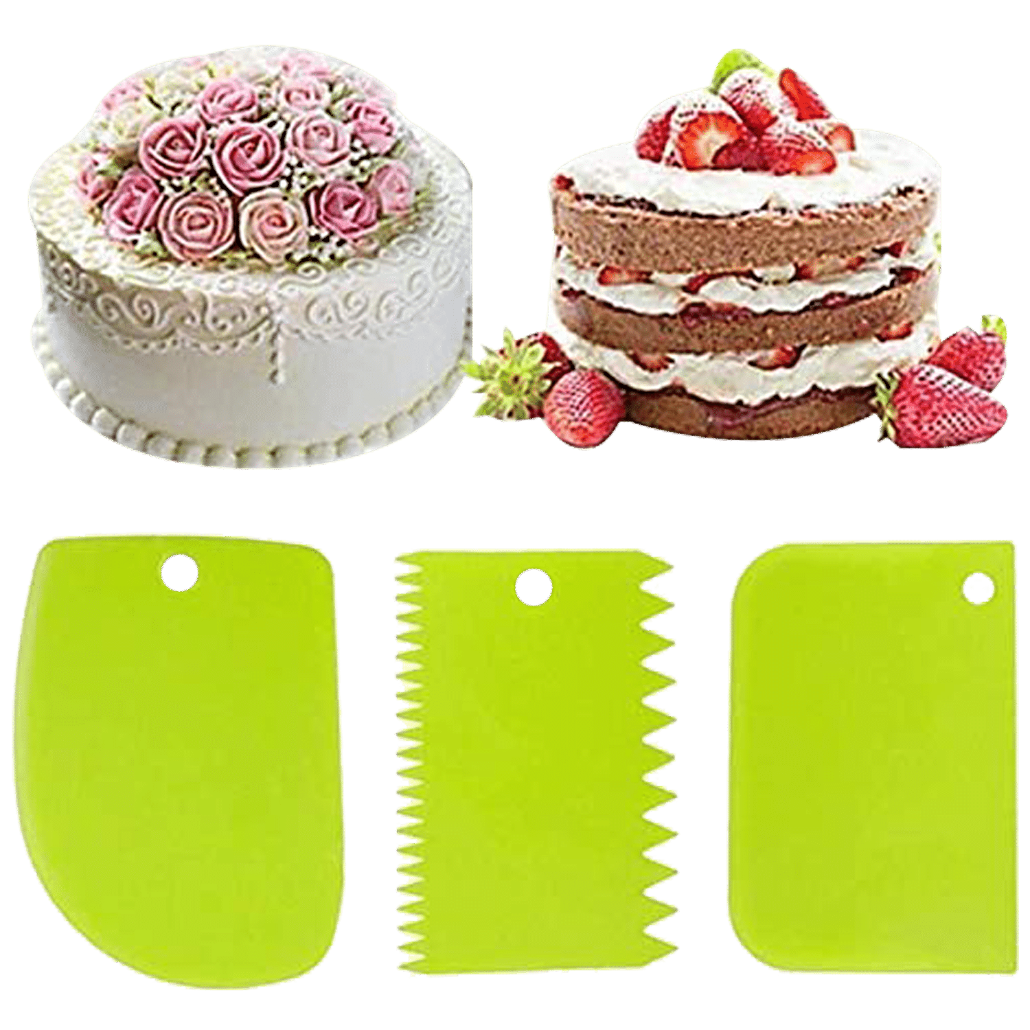 3PCS Plastic Cold Noodles Scraper Sausage Scraper Cake DIY Cutting Tool