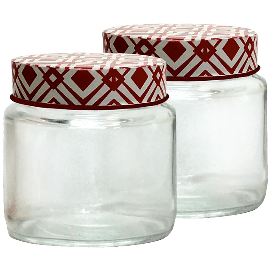 Buy Yera Small Jars Set With Printed Lids Online at Best Price of