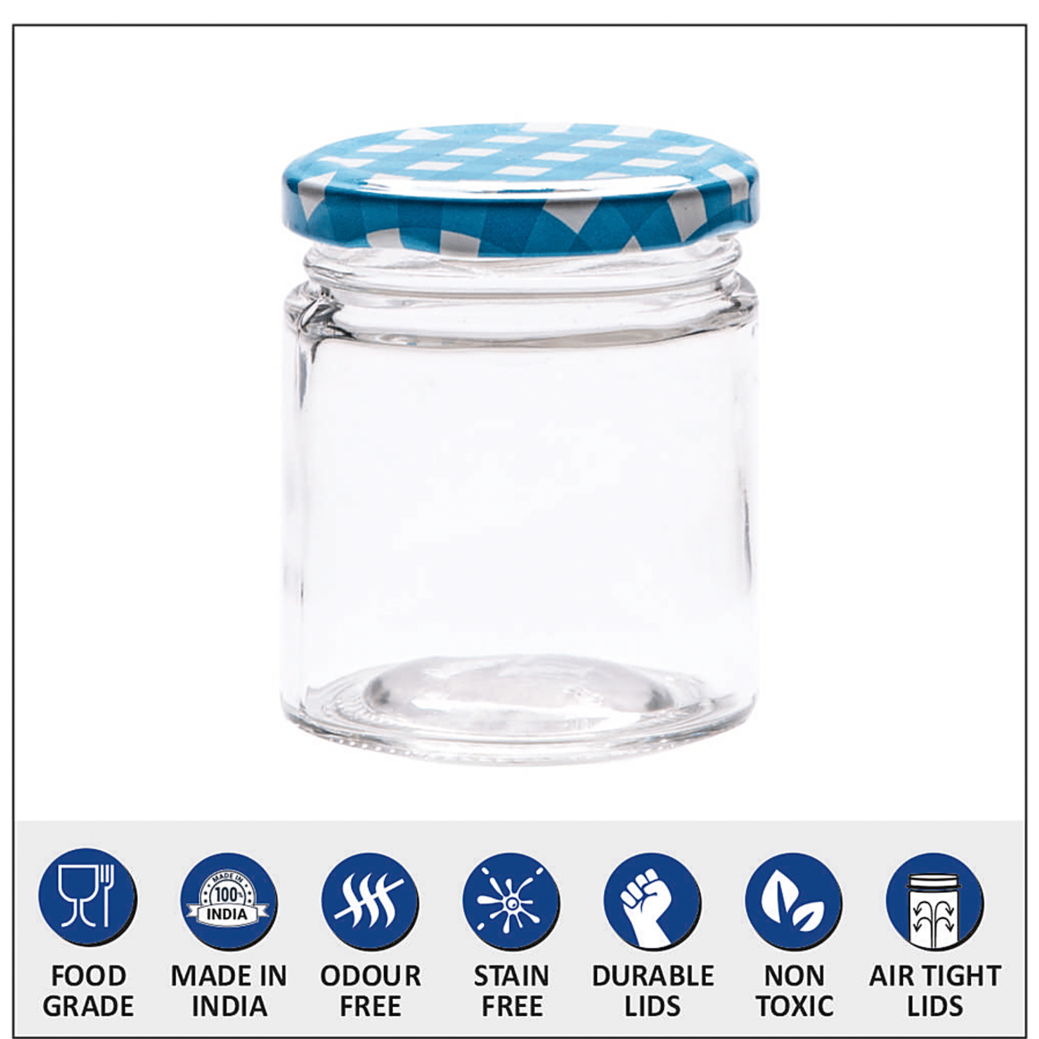 Buy Yera Transparent Small Glass Jar with Printed Lid 200 ml (4 pcs) Online  at Best Prices in India - JioMart.