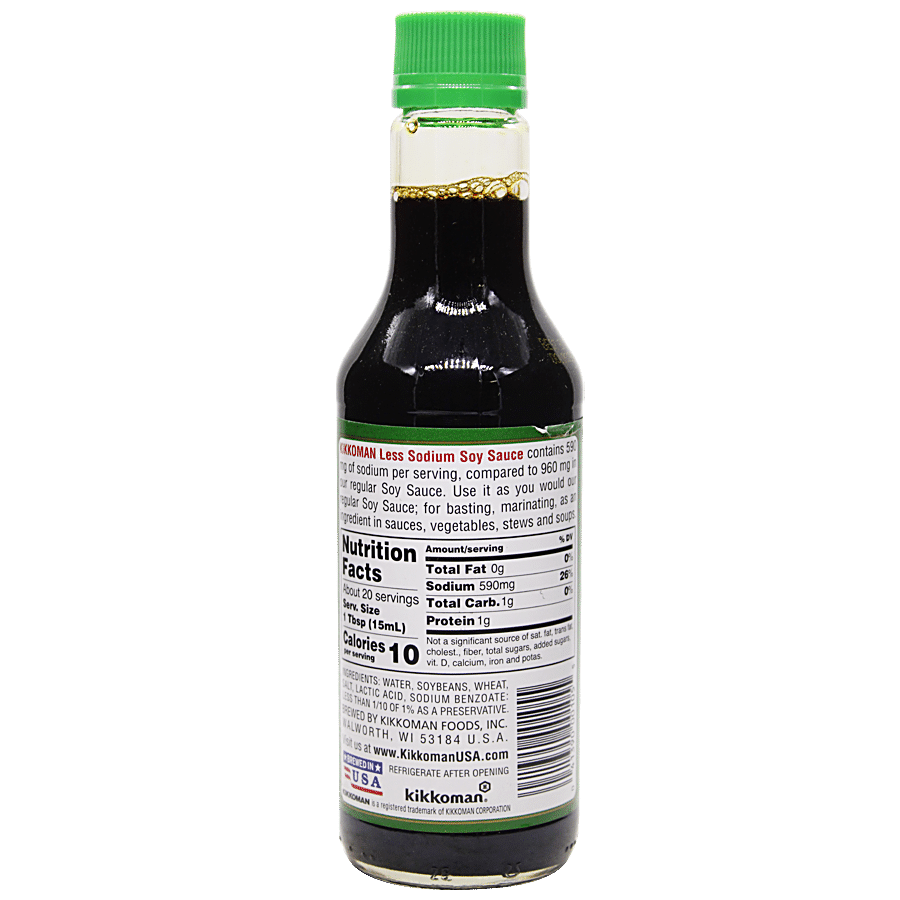 Kikkoman Soy Sauce, Less Sodium, 10 Fl. Oz (Pack of 1)