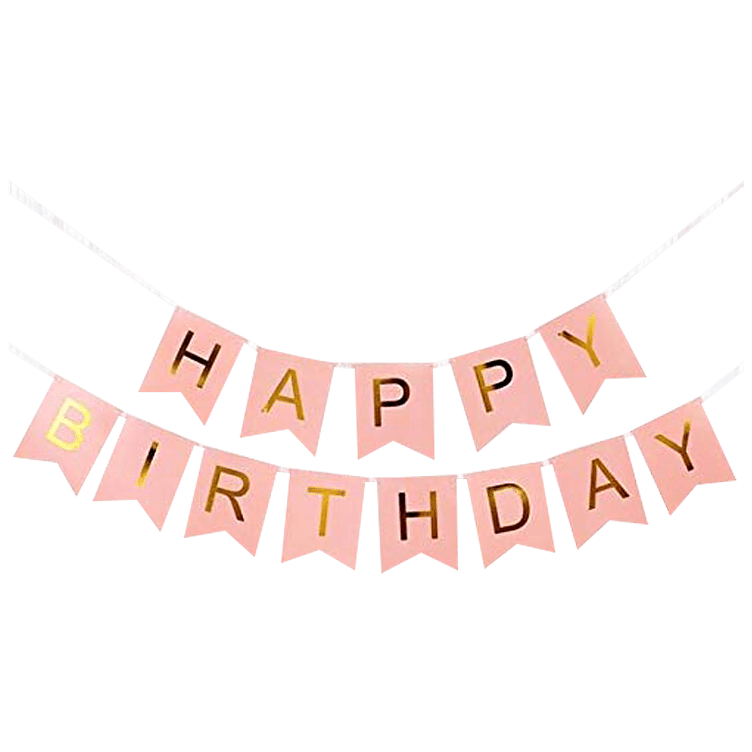 Pastel Happy Birthday Bunting Gold Happy Birthday Banner