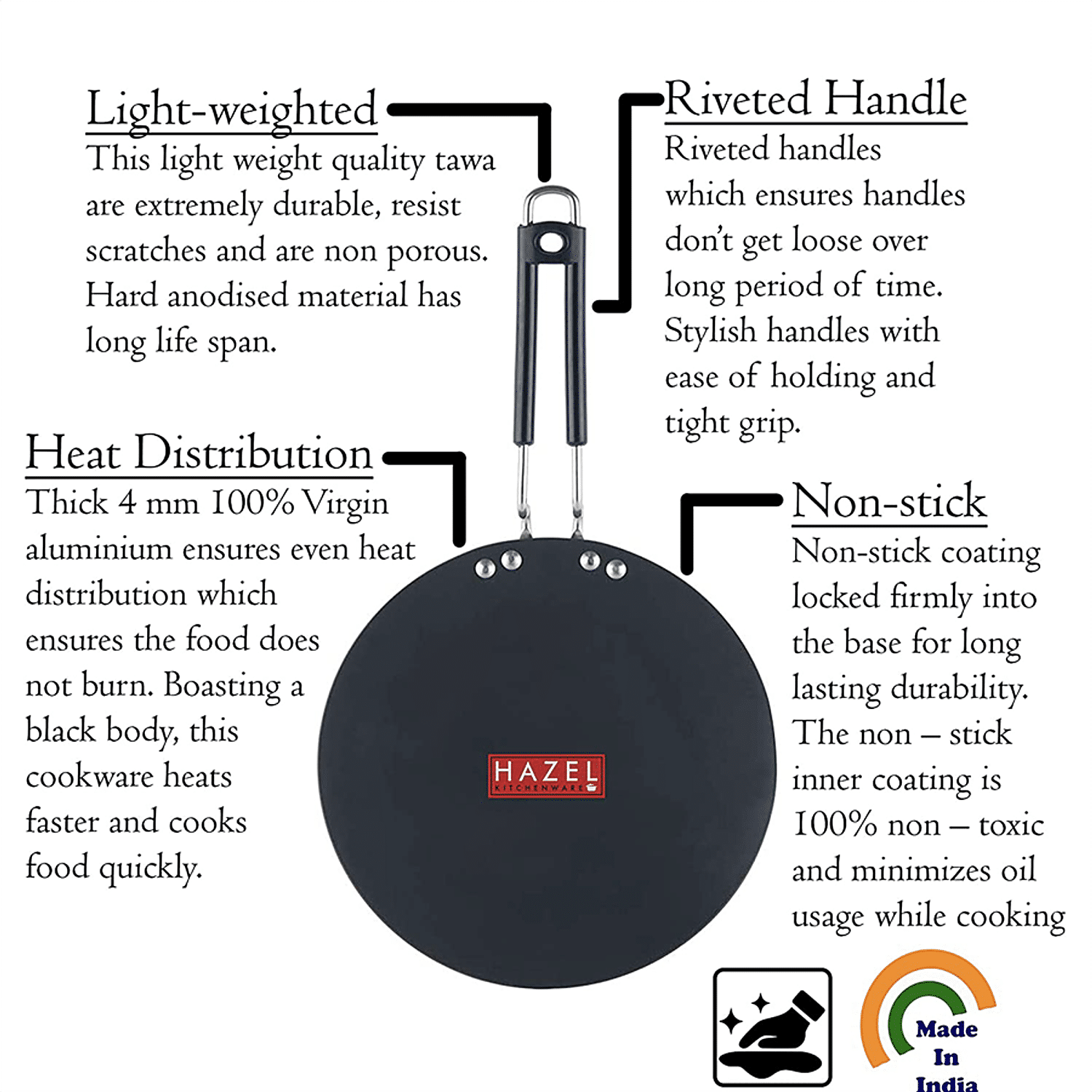 ROTI TAWA AND DOSA TAWA 25CM diameter 4mm