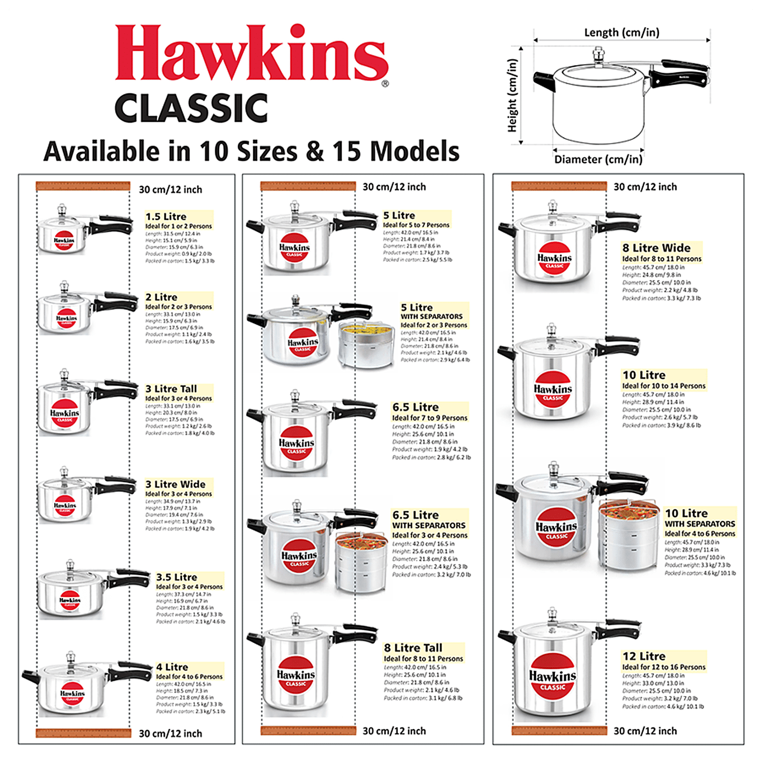 HAWKIN Classic CL40 4-Liter New Improved Aluminum Pressure Cooker