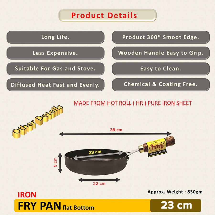 Buy Trm Cast Iron Fry Pan/Skillet - Induction Friendly, Non-Stick, 26 cm  Online at Best Price of Rs 2595 - bigbasket