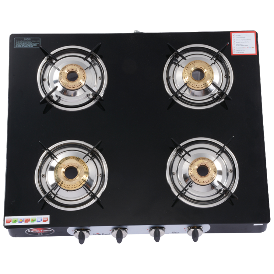 Surya gas stove 4 deals burner stainless steel