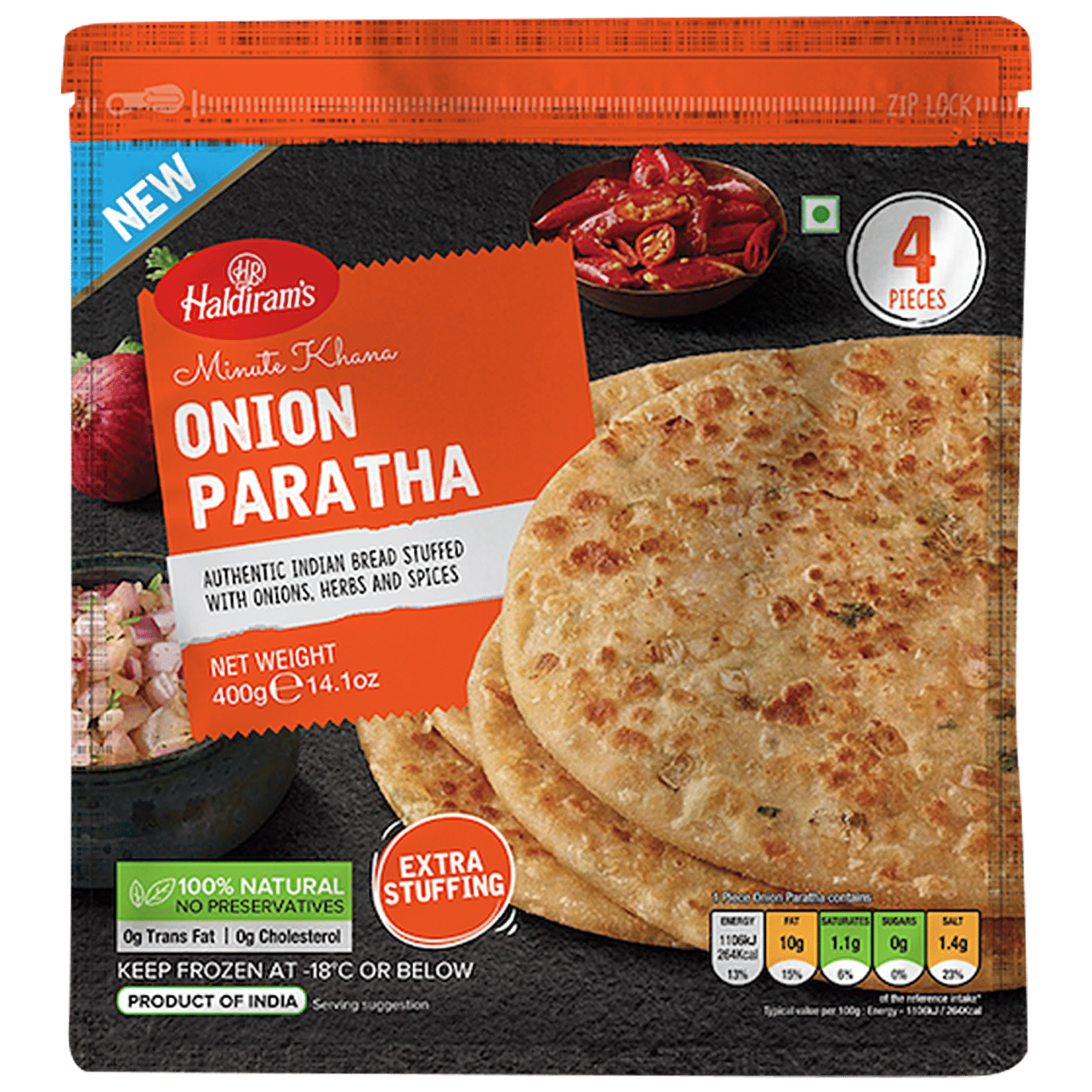 Haldiram's Onion Paratha - Minute Khana, 400 g