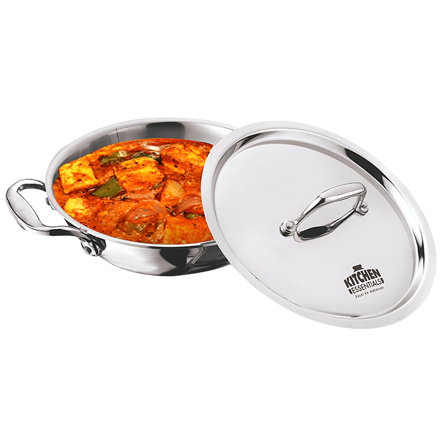 Buy Kitchen Essentials Tri Ply Stainless Steel Kadai - 3 Layer, With  Induction Base & Lid, 24 cm Online at Best Price of Rs 2199 - bigbasket