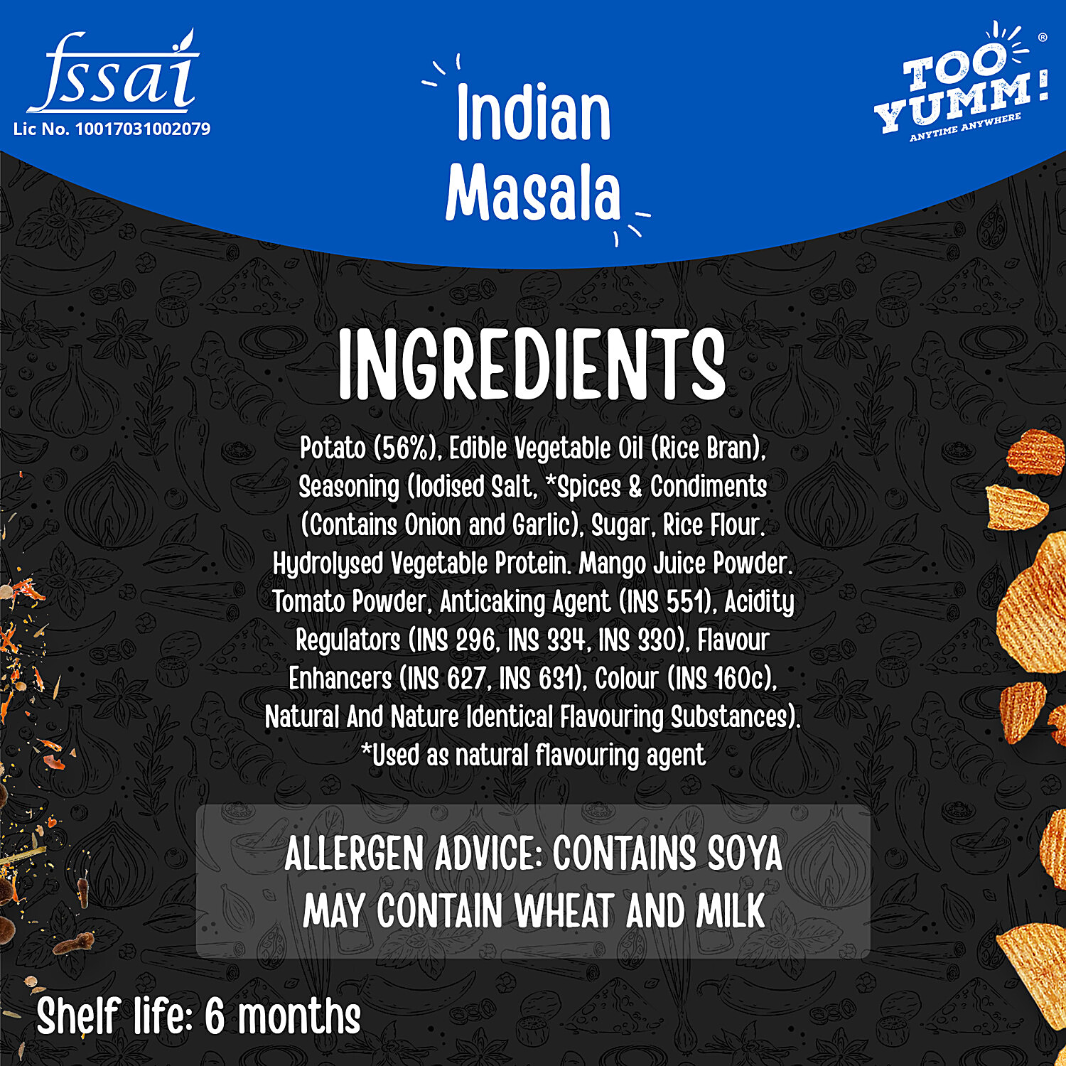 Buy Too Yumm! Indian Masala Flavour Potato Chips Online at Best Price of Rs  20 - bigbasket