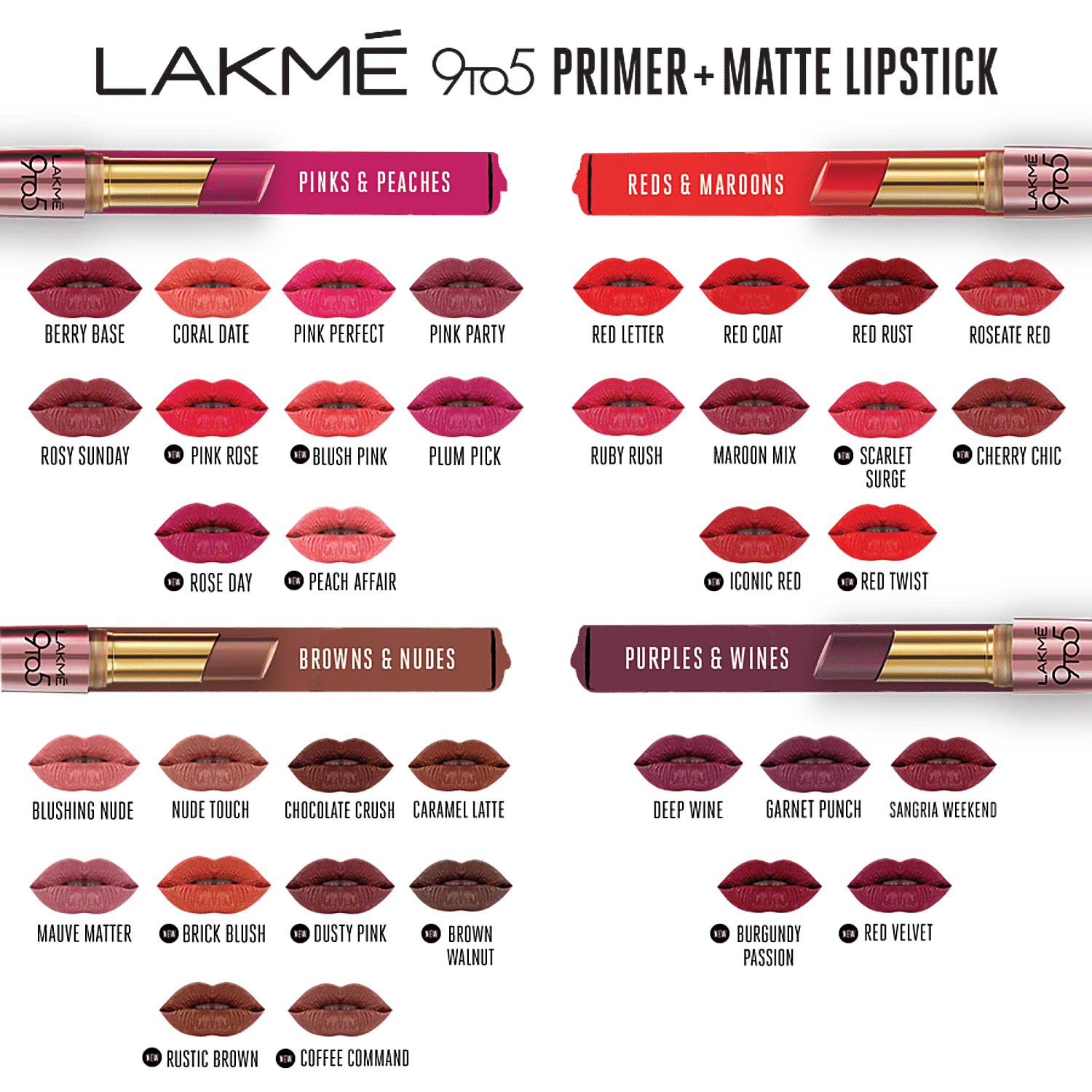 lakme primer matte lipstick swatches