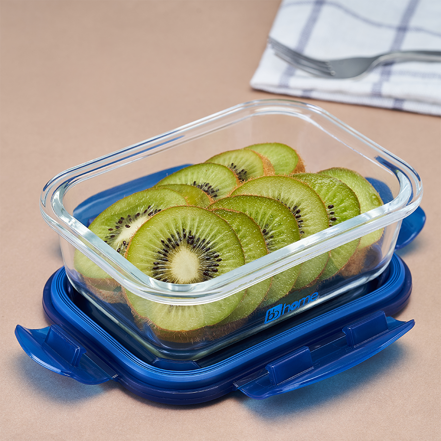 Buy BB Home Glass Lunch Box/Storage Borosilicate Container With Compartment  - Rectangular, Sea Green Online at Best Price of Rs 499 - bigbasket