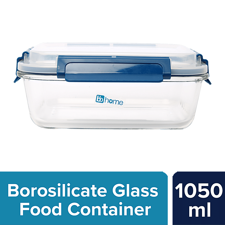 Buy BB Home Glass Lunch Box/Storage Borosilicate Container With Compartment  - Rectangular, Sea Green Online at Best Price of Rs 499 - bigbasket