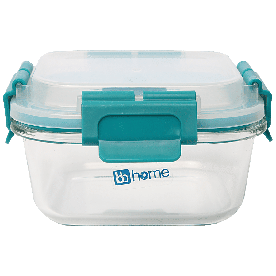 Buy BB Home Glass Lunch Box/Storage Borosilicate Container With Compartment  - Rectangular, Sea Green Online at Best Price of Rs 499 - bigbasket