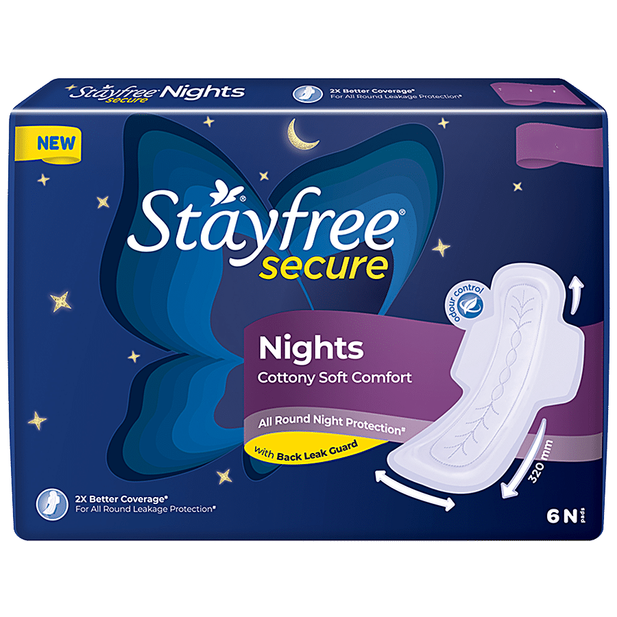 Buy STAYFREE Secure Nights Sanitary Pad - Cottony Soft Comfort & Back Leak  Guard Online at Best Price of Rs 47 - bigbasket
