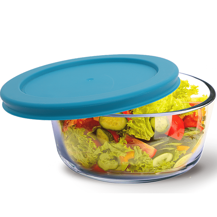1pc Transparent Round Acrylic Container With Lid And Dust Cover