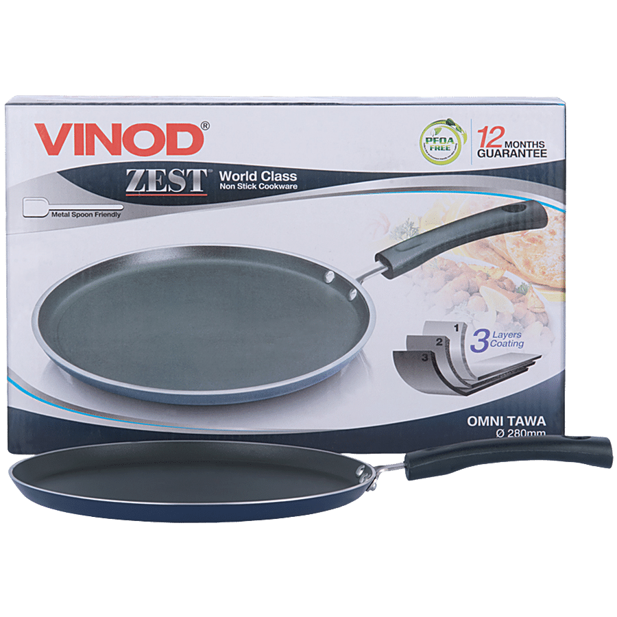 Buy Vinod Zest Aluminium Non-Stick Omni Tawa - 3 Layer Coating, 30 cm, 3 mm  Online at Best Price of Rs 1399 - bigbasket