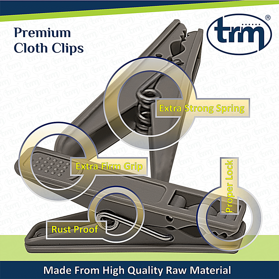 Buy Trm Premium Plastic Hanging Cloth Drying Clips - 2mm, Blue
