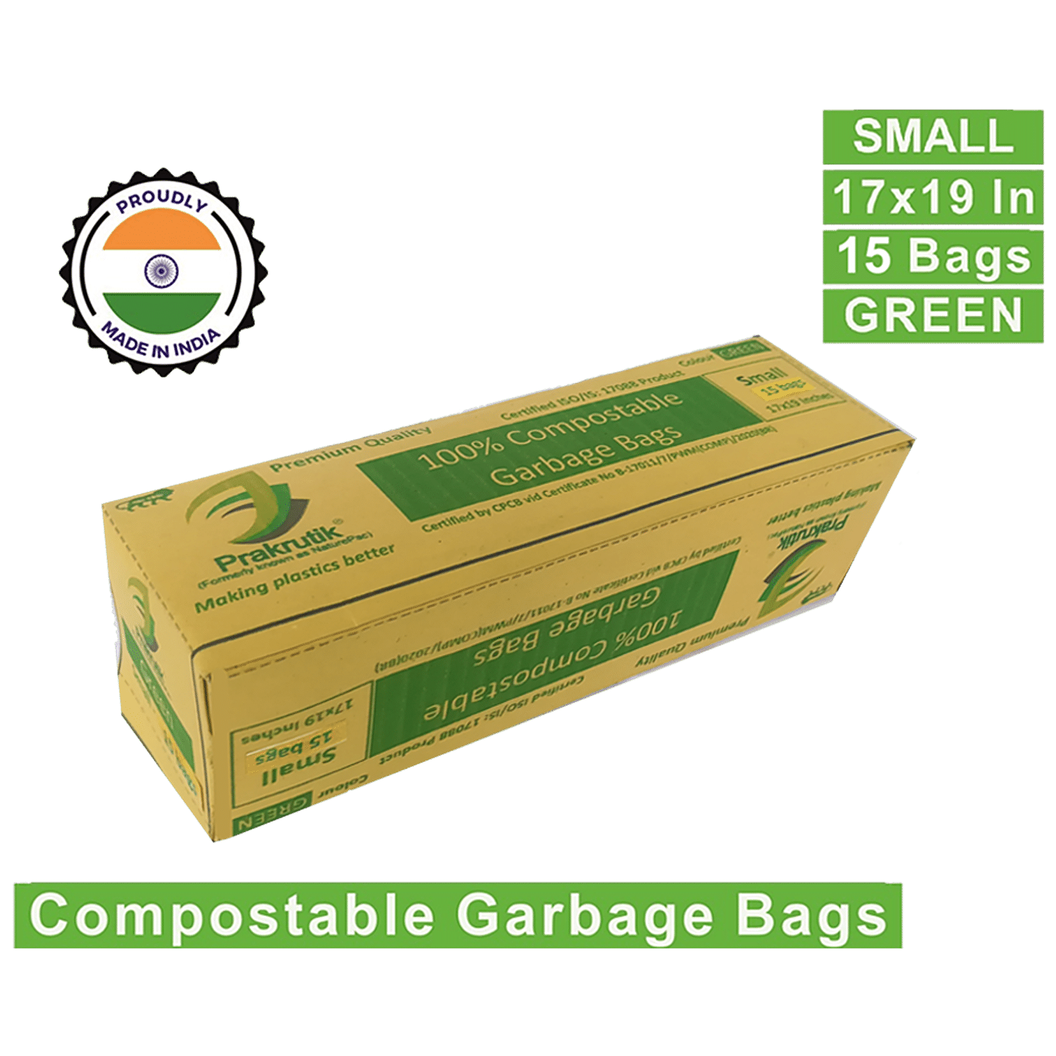 Generic 15pcs/roll Biodegradable Garbage Bag Storage Plastic Trash