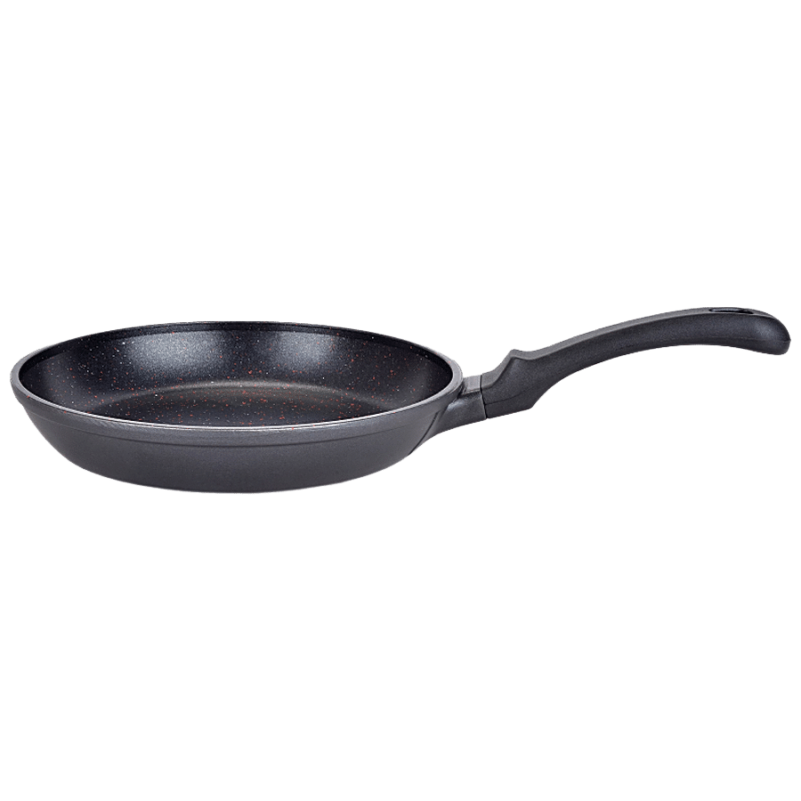 Bergner Click & Cook Black Edition | Frying Pan Set | 2 Pressed Aluminium  Frying Pans 24 and 28 cm | with Ergonomic Interchangeable Handle | Kitchen