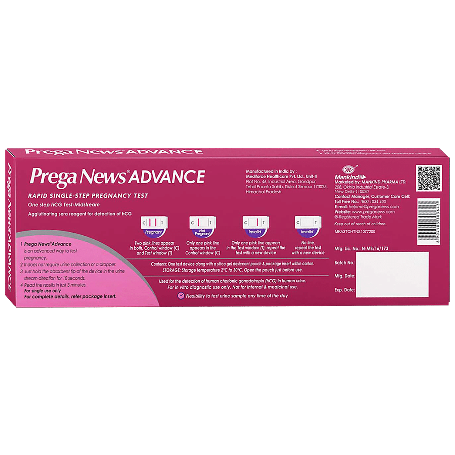 Buy Mankind Prega News - Indiaâ€™s No. 1, HCG Home Pregnancy Test