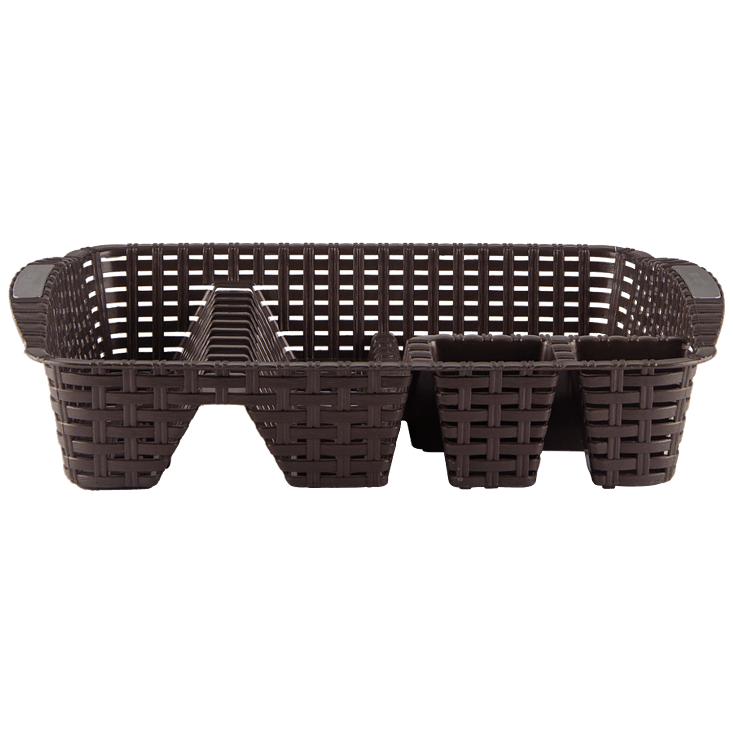 brown plastic dish drainer