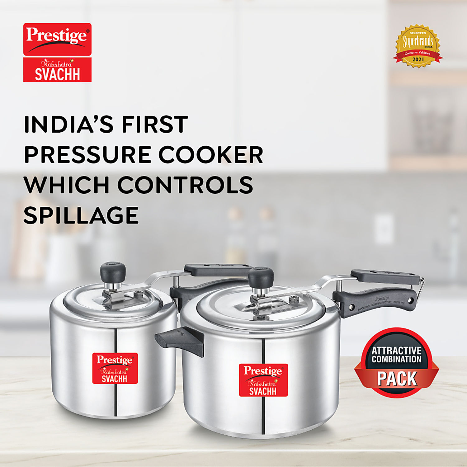 Buy Prestige Pressure Cooker Aluminium Nakshatra Svachh Combi With