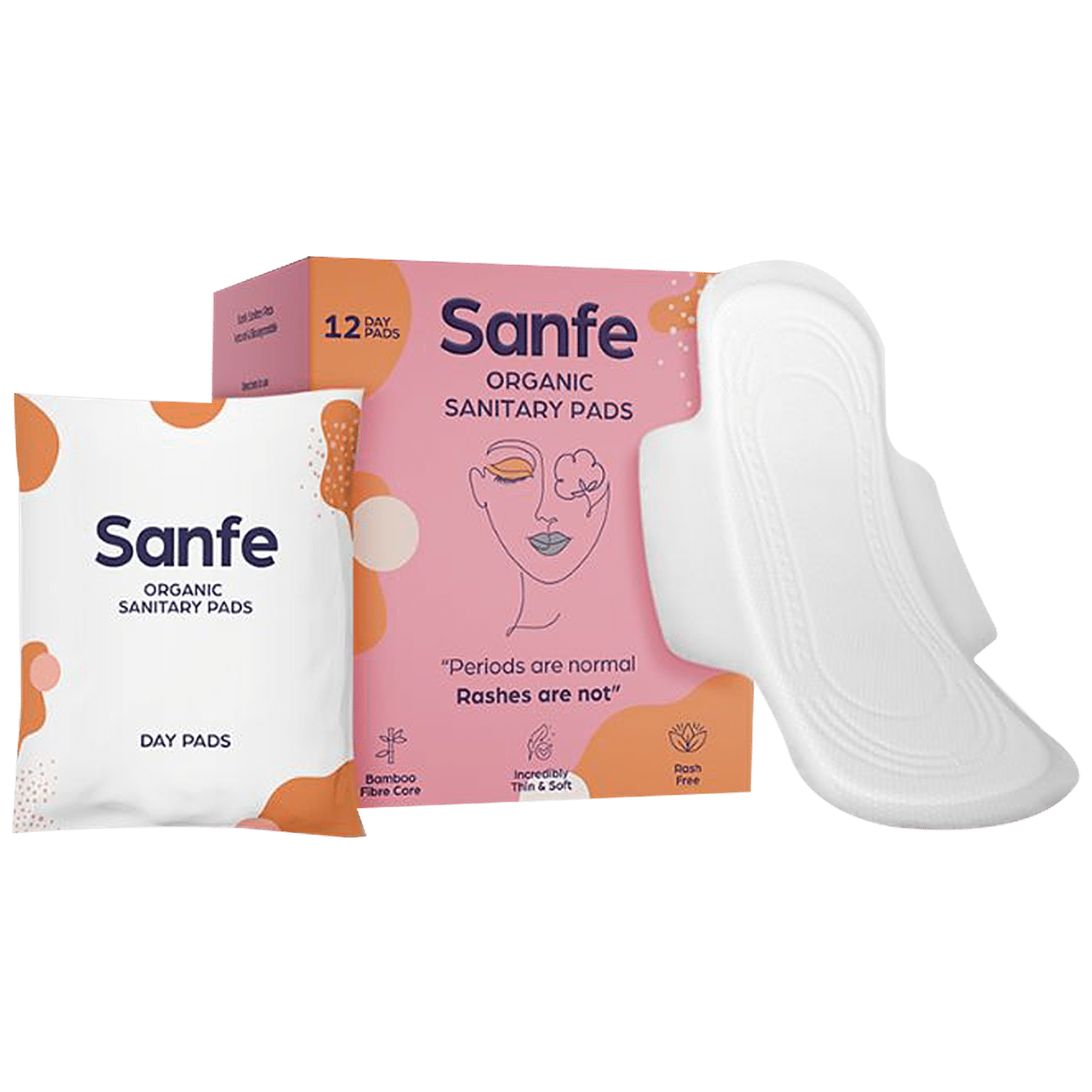 Buy Sanfe Organic Sanitary Day Pads - With Bamboo Fibre Core, Rash Free,  Soft & Thin Online at Best Price of Rs 299 - bigbasket