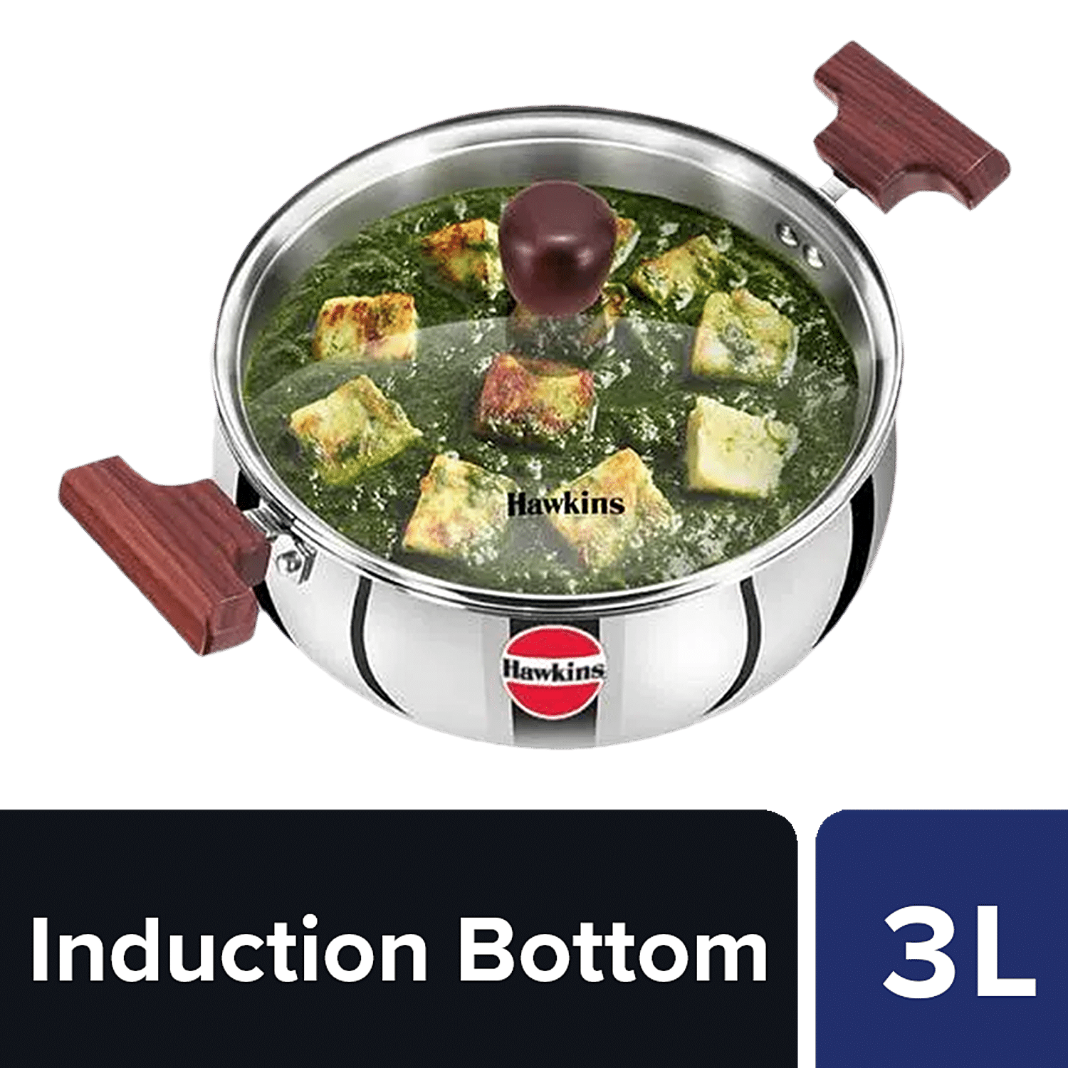 Buy Kitchen Essentials Tri Ply Stainless Steel Kadai - 3 Layer, With  Induction Base & Lid, 24 cm Online at Best Price of Rs 2199 - bigbasket