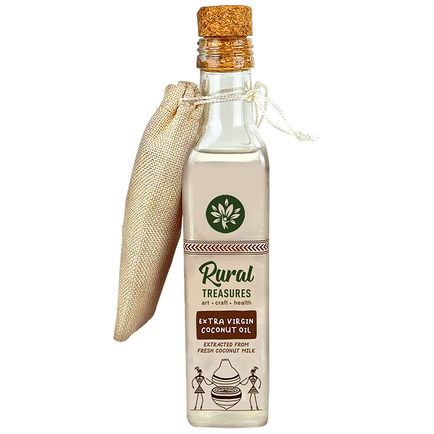 Rural Treasures Raw Natural Virgin Coconut Oil, Cold Pressed, 500 ml, Ayurvedic, Cooking, Hair, Skin Care, Baby Massage, Controls Hairfall, Oil  Pulling