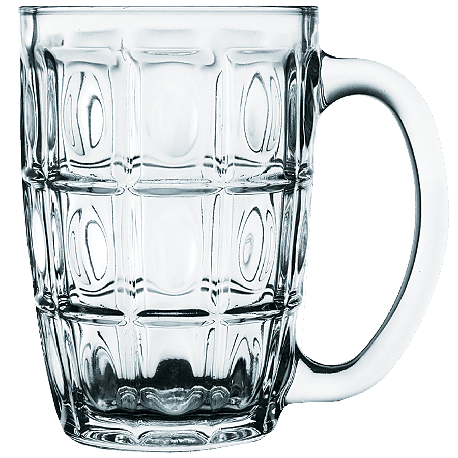 6pcs Glass Coffee Mugs Featuring Clear Body & Colorful Handle For