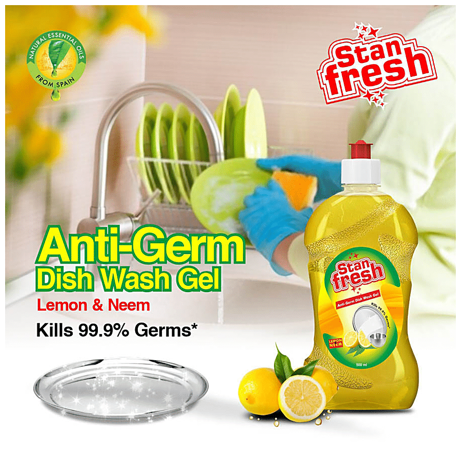 Buy STANFRESH Dish Wash Gel - Anti Germ, Residue Free Cleaning, Lemon &  Neem Aroma Online at Best Price of Rs 84 - bigbasket