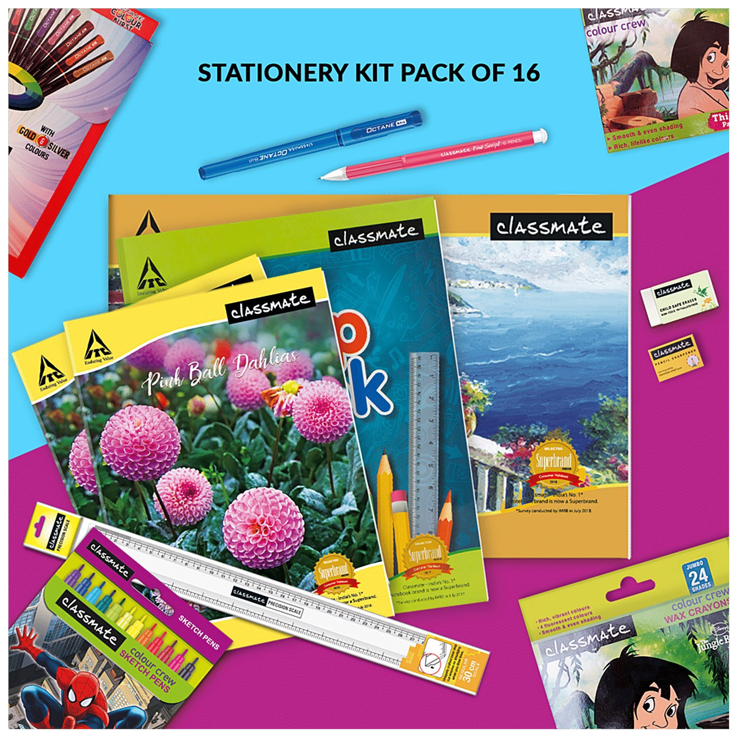 Buy Classmate Sketch Pens Assorted Colour 12 Pcs Online at the Best Price  of Rs 35 - bigbasket