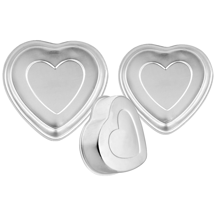 Buy ShopiMoz 3Pcs Aluminium Heart Round and Square Shape Cake Mould  Cake  Pans Can be Used in Microwave Oven, OTG, Cooker Online at Best Prices in  India - JioMart.